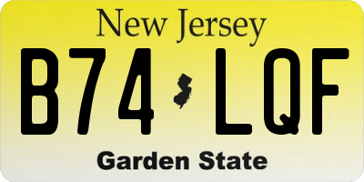 NJ license plate B74LQF