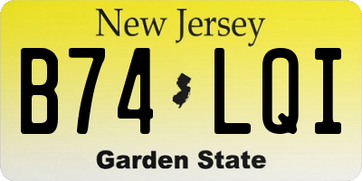 NJ license plate B74LQI