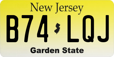 NJ license plate B74LQJ