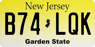NJ license plate B74LQK