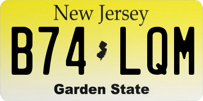 NJ license plate B74LQM