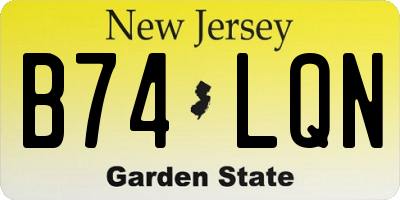 NJ license plate B74LQN
