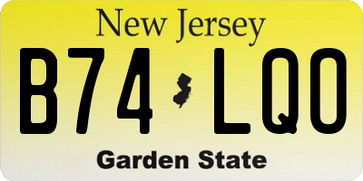 NJ license plate B74LQO