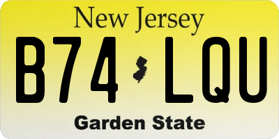 NJ license plate B74LQU