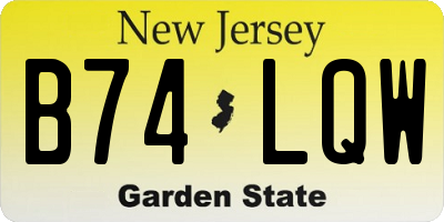 NJ license plate B74LQW