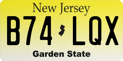 NJ license plate B74LQX