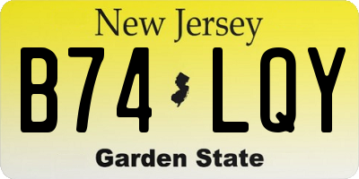 NJ license plate B74LQY