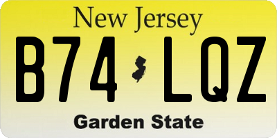 NJ license plate B74LQZ