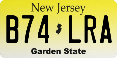 NJ license plate B74LRA
