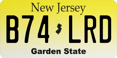 NJ license plate B74LRD