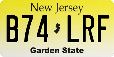 NJ license plate B74LRF