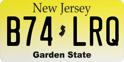 NJ license plate B74LRQ