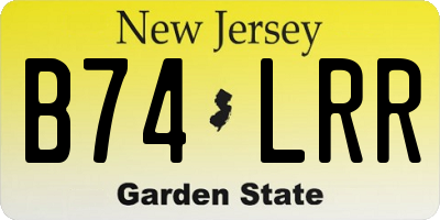 NJ license plate B74LRR