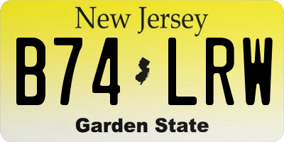 NJ license plate B74LRW
