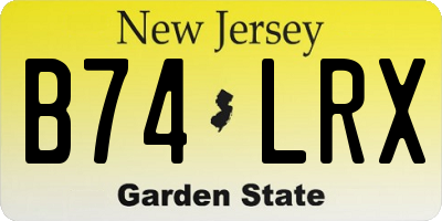 NJ license plate B74LRX