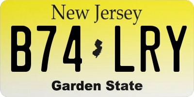 NJ license plate B74LRY