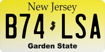 NJ license plate B74LSA