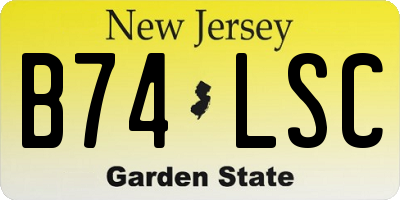 NJ license plate B74LSC