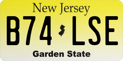 NJ license plate B74LSE