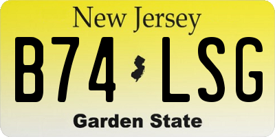 NJ license plate B74LSG