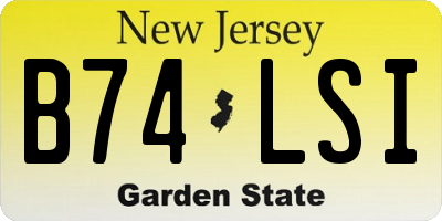 NJ license plate B74LSI