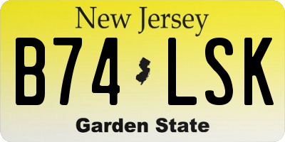 NJ license plate B74LSK