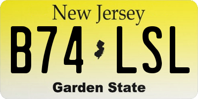 NJ license plate B74LSL