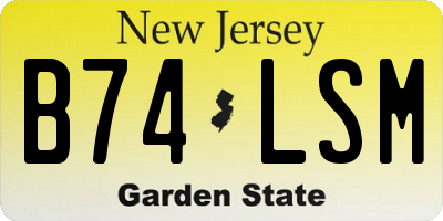 NJ license plate B74LSM