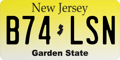 NJ license plate B74LSN