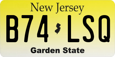 NJ license plate B74LSQ