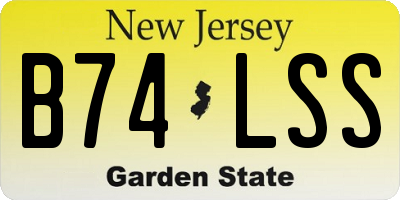 NJ license plate B74LSS