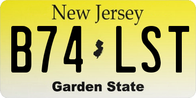 NJ license plate B74LST