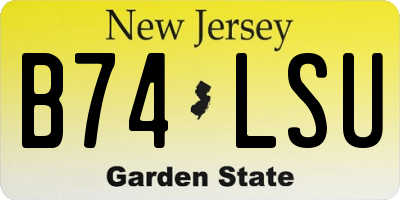 NJ license plate B74LSU