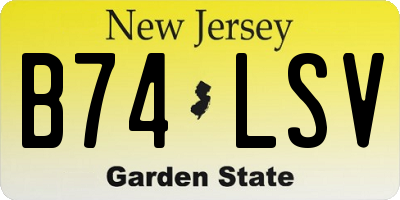 NJ license plate B74LSV