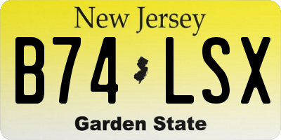 NJ license plate B74LSX