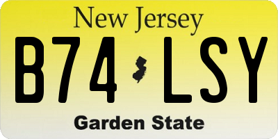 NJ license plate B74LSY