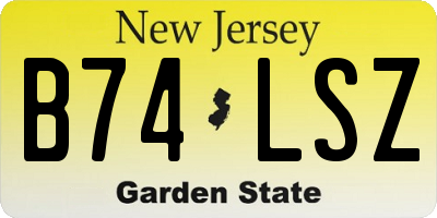 NJ license plate B74LSZ
