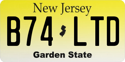 NJ license plate B74LTD