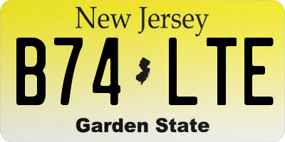 NJ license plate B74LTE