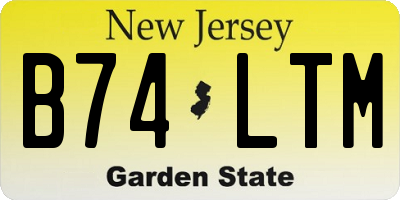NJ license plate B74LTM