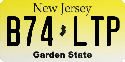 NJ license plate B74LTP