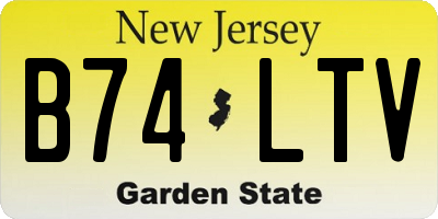 NJ license plate B74LTV