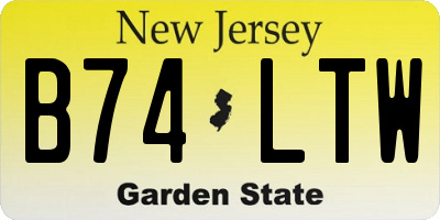 NJ license plate B74LTW