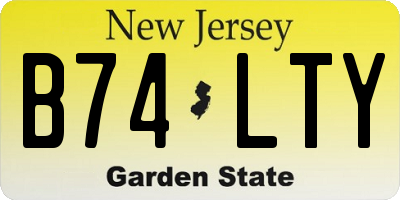 NJ license plate B74LTY