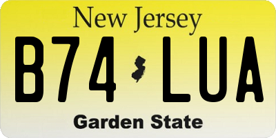 NJ license plate B74LUA