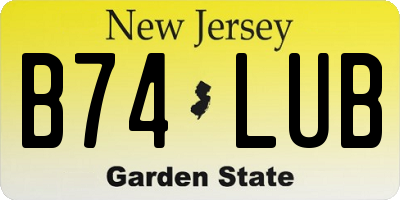 NJ license plate B74LUB