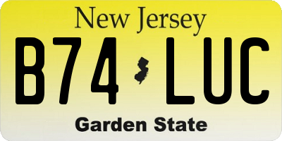 NJ license plate B74LUC