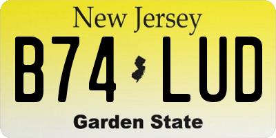 NJ license plate B74LUD