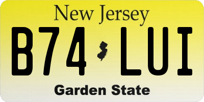 NJ license plate B74LUI