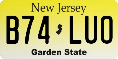 NJ license plate B74LUO